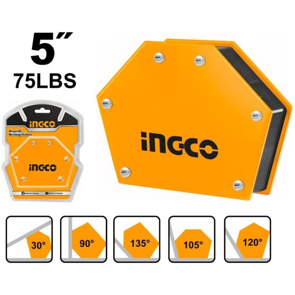 Escuadra 5 Multi Angulo Magnetica Ingco Amwh75052 P G - Imagen 2