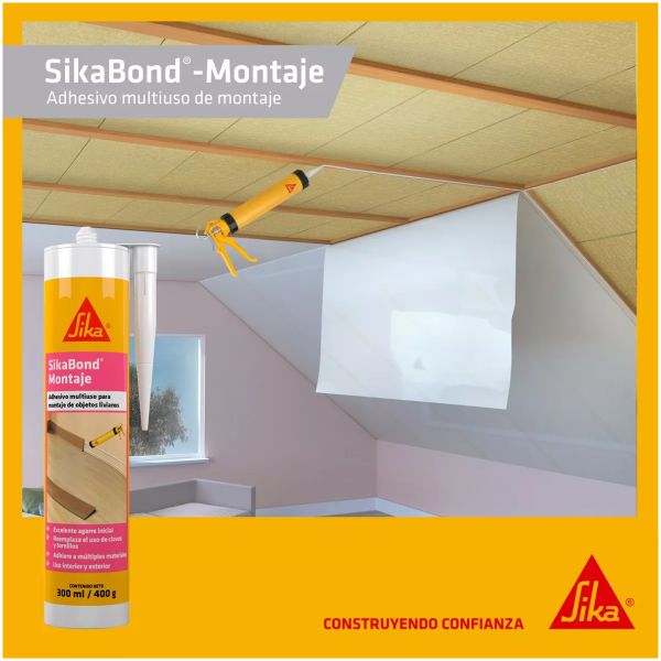 Adhesivo Blanco Sikabond Montaje 300 Cc - Imagen 3