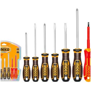 Set De 8 Piezas Destornilladores Comunes Y Aislados Ingco