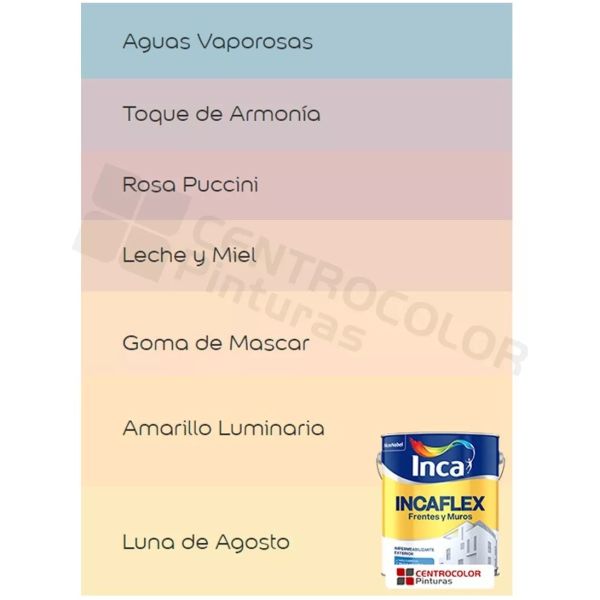 Impermeabilizante Inca Incaflex Frentes Y Muros Colores 20lt - Imagen 2