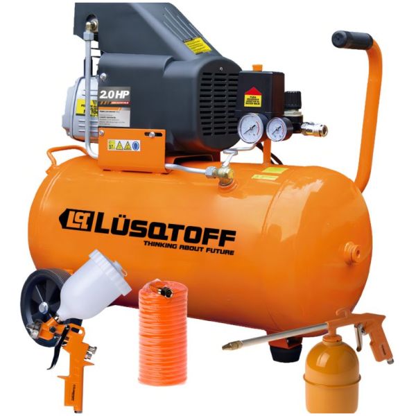 Compresor 25 Lts - Lc-2025bk - Lusqtoff - Con Kit De Pintura