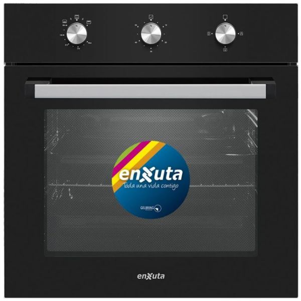 Horno A Gas Empotrar Negro Conveccion Enxuta 70 Lt