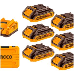 Set X 6 Baterias 2.0ah + Cargador En Valija Ingco