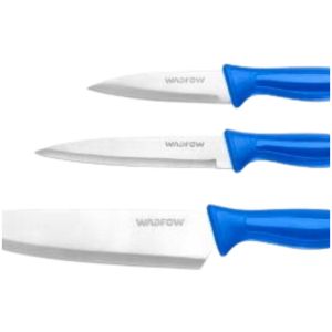 Set X 3 Cuchillos De Cocina Acero Inox Wadfow Wkk1k31
