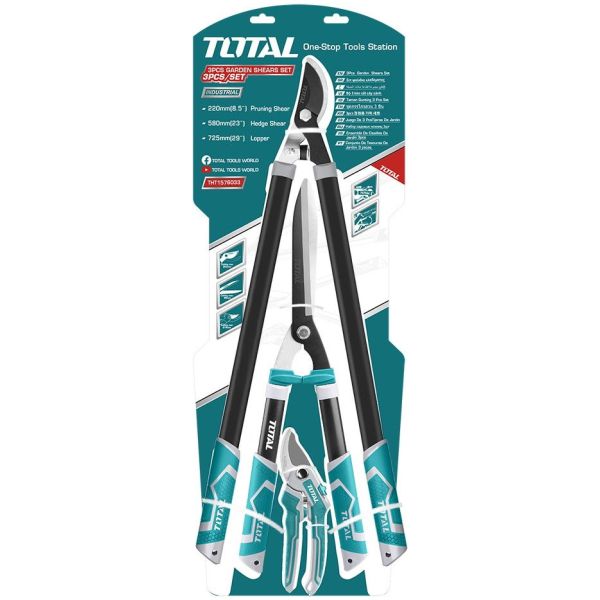 Juego / Set De 3 Tijeras De Poda Total - Jardín - Industrial - Imagen 2
