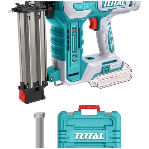 Clavadora Madera Total 20v A Batería - Maletín Y 1000 Clavos