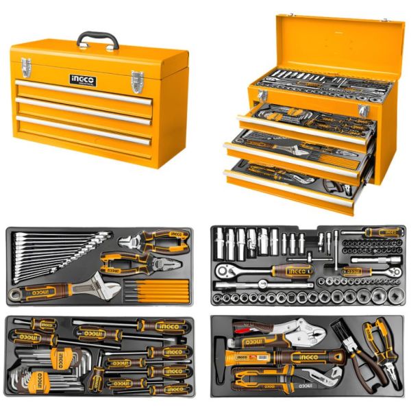 Set De 132 Herramientas En Valija Metalica Htcs221321 Ingco