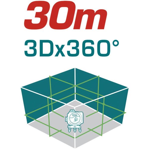 Nivel Láser 3d 360° Total, 30m, Autonivelante, Líneas Verdes - Imagen 6