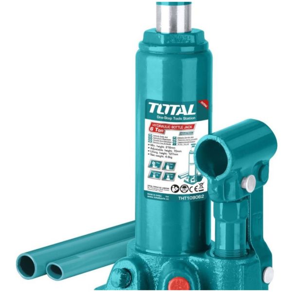 Gato Hidráulico Tipo Botella, 6 Toneladas, Total, Industrial