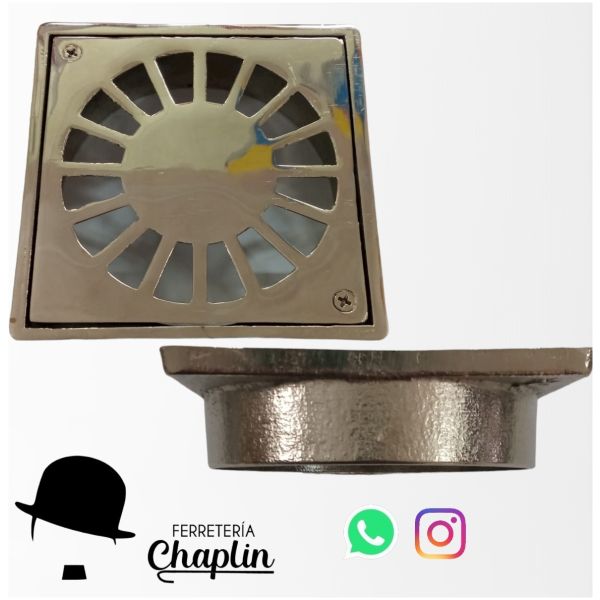 Rejilla De Bronce 10x10 Con Base Ferreteria Chaplin - Imagen 2