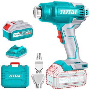 Pistola De Calor Total 20v 300/550°c, Con Batería Y Cargador