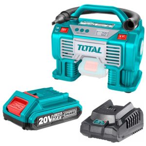 Inflador Compresor 20v Total, Automático, Batería Y Cargador