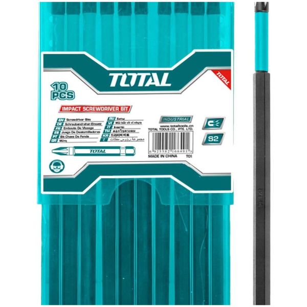 Set 10 Puntas Atornillador Impacto Total - Phillips Ph2 20cm