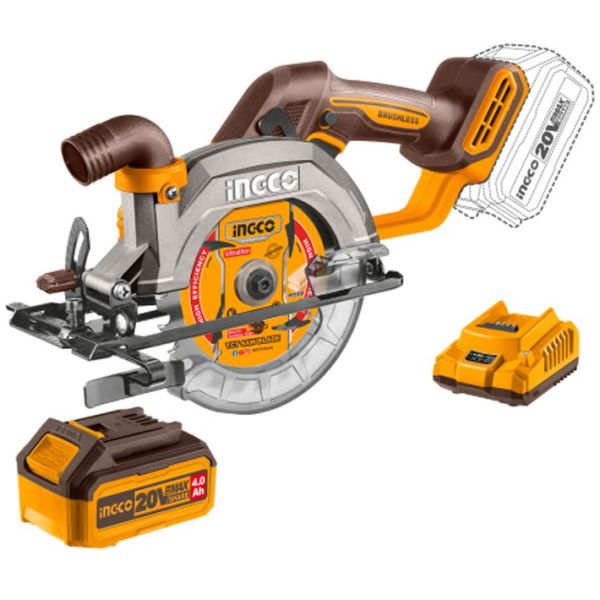 Sierra Circular A Bateria 20v P20s 140mm C/carg C/bat Ingco