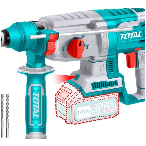 Rotomartillo Sin Carbones Total 20v 2.5j Sds Plus, A Batería