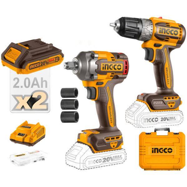 Set Llave Impacto 20v 400nm + Atornillador 20v + Carg + Bat - Imagen 2