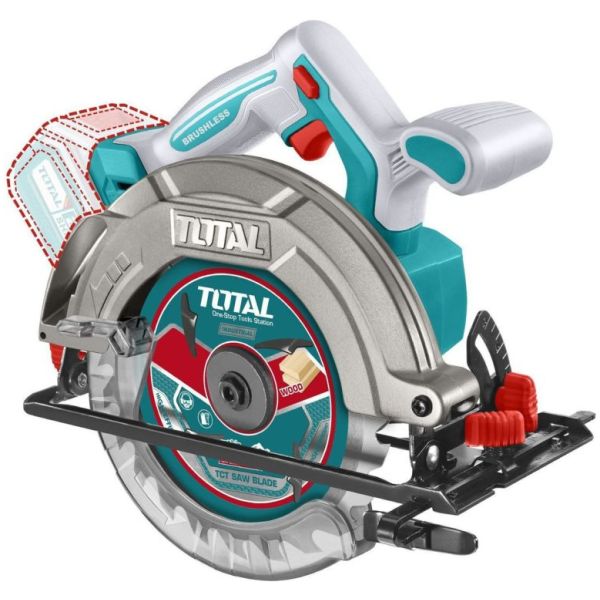Sierra Circular Total 20v 6.1/2 165mm Sin Carbones A Batería