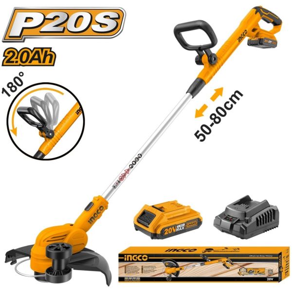 Bordeadora 20v C Bateria Y Cargador Ingco Cgtli203285 - Imagen 2