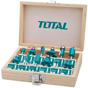 Set 12 Fresas Total Para Router - Encastre 6mm, Caja Madera