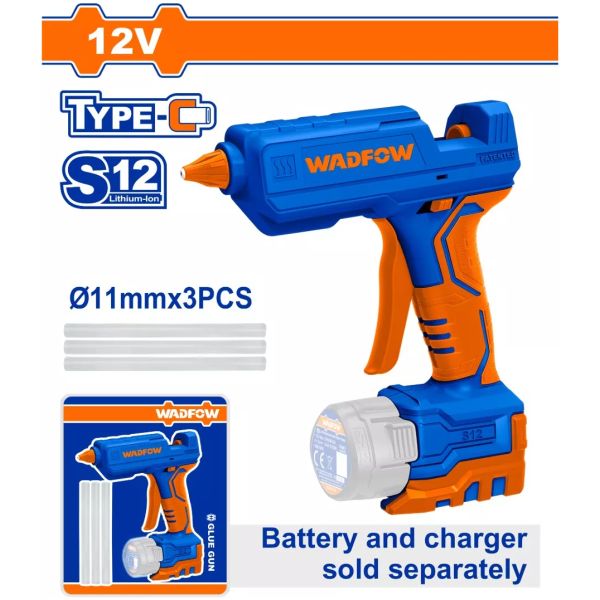 Pistola Aplicar Silicona 12v S12 15-18g/min Wlu1412 Wadfow - Imagen 2