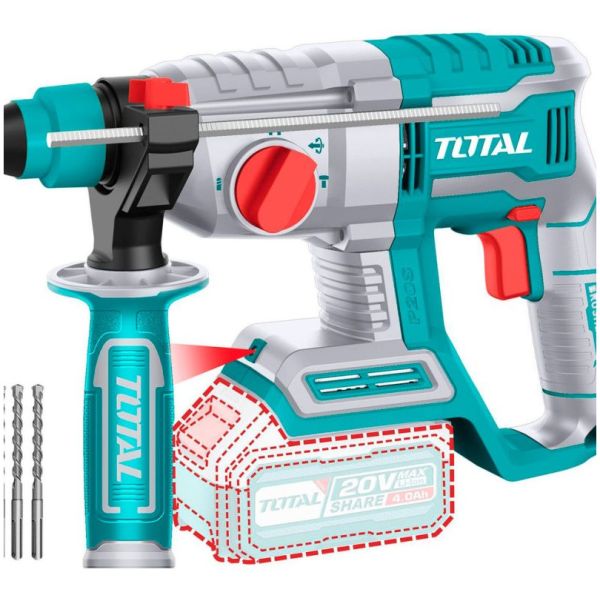 Rotomartillo Sin Carbones Total 20v, 2j Sds Plus - A Batería