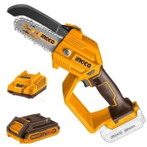 Mini Motosierra A Bat 20v 5 P20s Con Bat Y Cargador Ingco