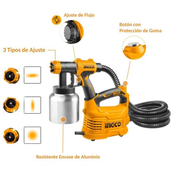 Equipo De Pintar Tacho Aluminio Ingco 550w Spg5008-2 - Imagen 2
