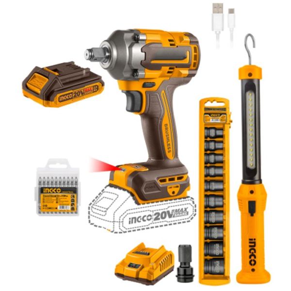 Super Combo A Bateria Llave De Impacto 400nm 20v + Linterna