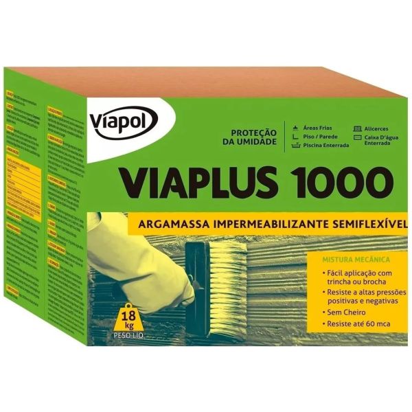Impermeabilizante Cementicio Viaplus1000 18kg Ferr. Chaplin - Imagen 2