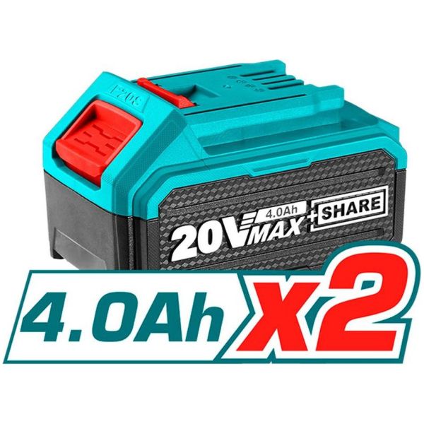 Rotomartillo Total 20v Sds Plus, Sin Carbones, 2 Baterías - Imagen 2