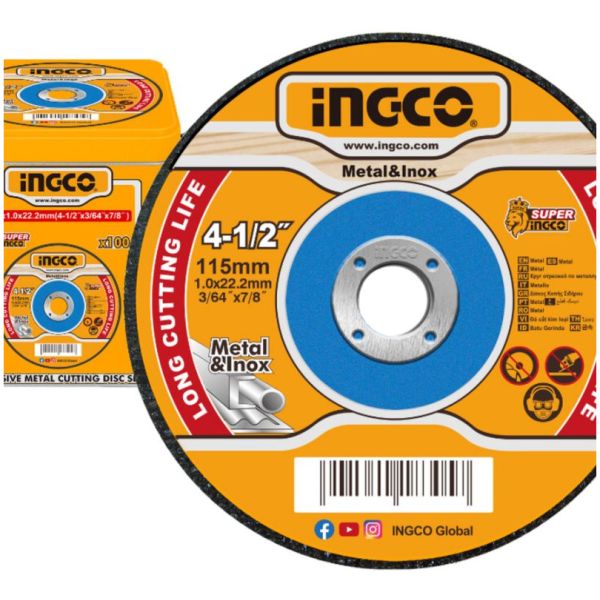 Disco Corte Metal Ingco 4.1/2 Lata X100un Ferreteria Chaplin