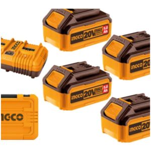 Set X 4 Baterias 5ah + Cargador Doble + Valija Ingco