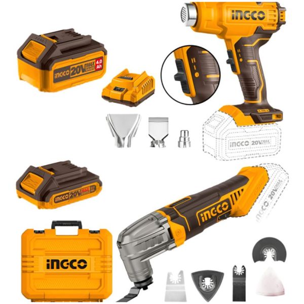Kit 20v P20s Pistola De Calor + Herramienta Multifuncion