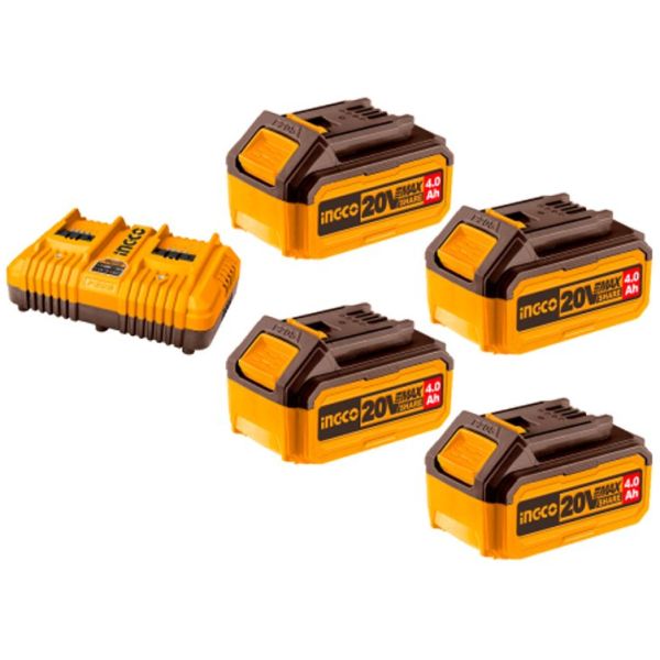 Set X 4 Baterias 4 Amp 20v + Cargador + Valija Fbcli20244