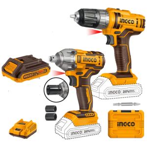 Set Llave De Impacto Y Atornillador A Bateria 20v P20s Ingco