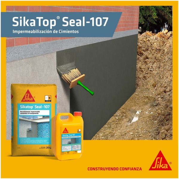 Revestimiento Cementicio Sikatop Seal 107 X 25 Kg- Chaplin - Imagen 2