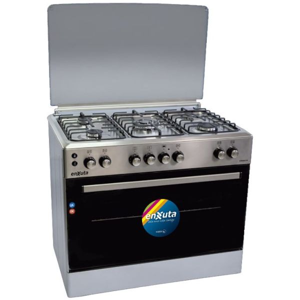 Cocina Combinada 5 Hornallas Inox Con Convección Enxuta