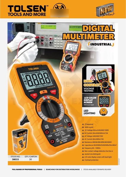 Tester Digital Multímetro Industrial Tolsen 38033 Lcd - Imagen 4