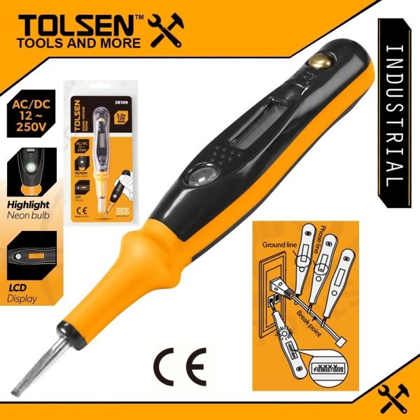 Detector De Tensión Voltaje Ac/dc 12-250v Tolsen 38109 - Imagen 2