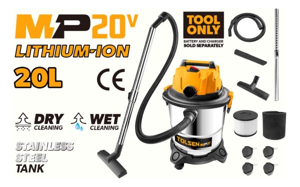 Aspiradora Inalámbrica Tolsen + Batería + Cargador 20 Volt - Imagen 2