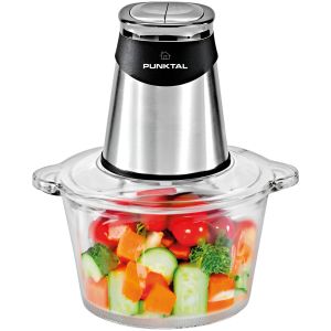 Picadora Eléctrica Punktal Inox Vaso De Vidrio 1,8 Lt 500 W.