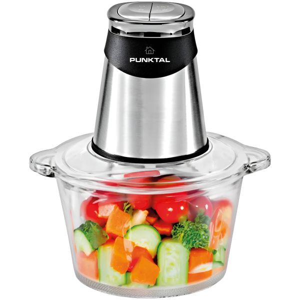Picadora Eléctrica Punktal Inox Vaso De Vidrio 1,8 Lt 500 W.