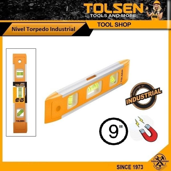 Nivel Torpedo Plástico Y Aluminio 22.5 Cm Tolsen - 35059 - Imagen 2