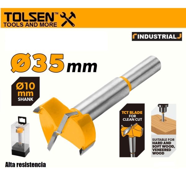 Fresa Forstner 35 Mm Industrial Tolsen 75654 - Imagen 2