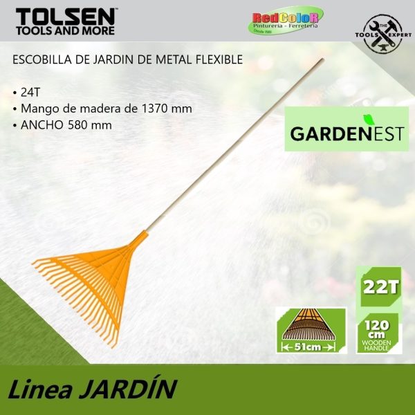 Escobilla De Jardín Alta Calidad Metálica Tolsen 57555 - Imagen 2