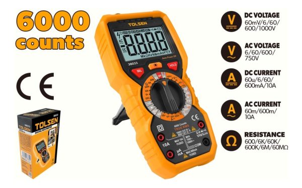 Tester Digital Multímetro Industrial Tolsen 38033 Lcd - Imagen 2