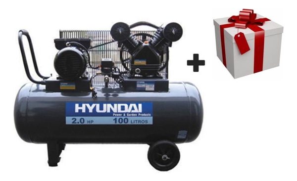 Compresor Hyundai 100 L 2 Hp Hyac100c - - Imagen 2