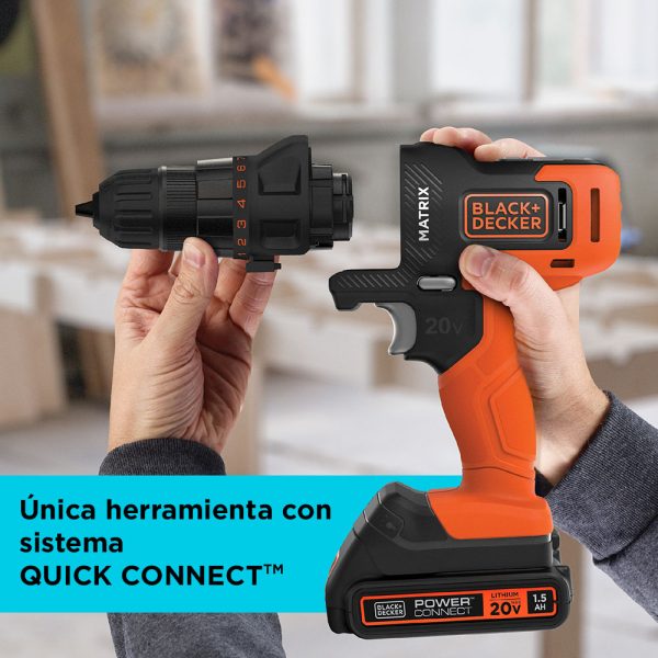 Set De Herramientas Black + Decker 6 En 1 Matrix 20v Litio - Imagen 7