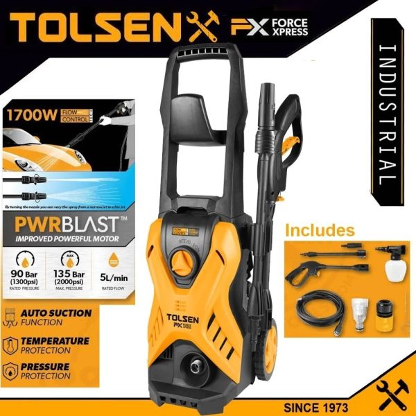 Hidrolavadora Profesional Tolsen 79589 - 135 Bar 1700 Watts - Imagen 2
