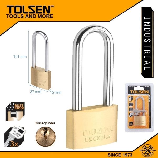 Candado De Bronce Con Arco Largo 40 Mm Tolsen - 55109 - Imagen 2